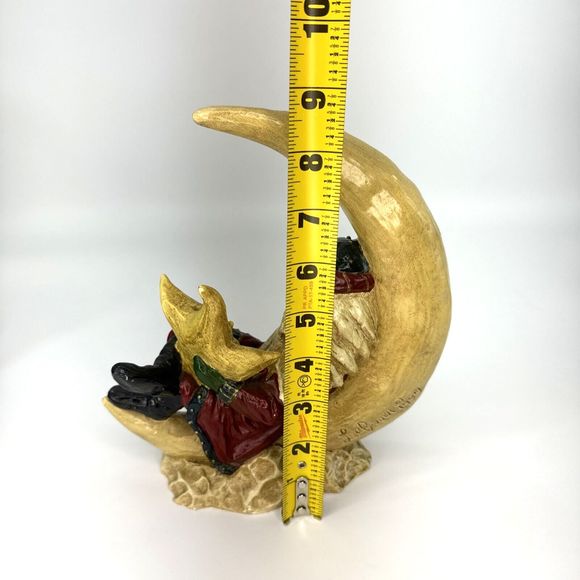 Vintage 1994 Ila Lefever Enesco Santa Resting on the Moon Holding Star Folk Art - Picture 5 of 15